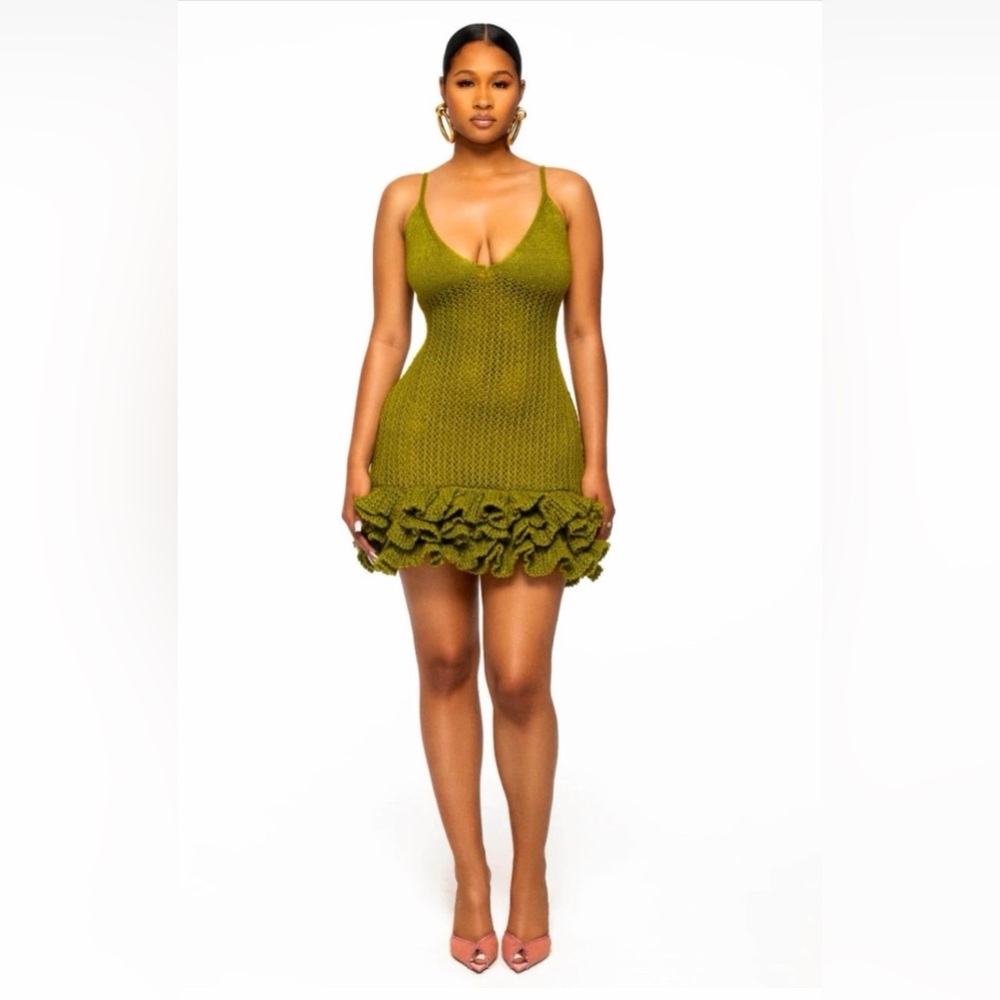 Hanifa Iggy Mini Dress (Size XL) Green
